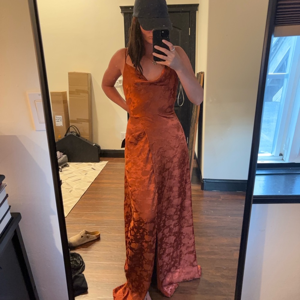 Lulu's Orange Maxi Gown for Wedding Guest